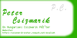 peter csizmarik business card